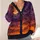 Golden Harvest Moon and Flying Bats for Spooky Autumn Evenings and Halloween Nights All-over Print Knitted Cardigan - 4