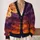 Golden Harvest Moon and Flying Bats for Spooky Autumn Evenings and Halloween Nights All-over Print Knitted Cardigan - 2