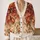 Vintage Rust Peony Florals for Cozy Autumn Layering and Everyday Women's Style All-over Print Knitted Cardigan - 2