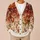 Vintage Rust Peony Florals for Cozy Autumn Layering and Everyday Women's Style All-over Print Knitted Cardigan - 6