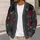 Black Cats and Crimson Roses for Cozy Autumn Days and Whimsical Everyday Style All-over Print Knitted Cardigan - 5
