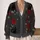 Black Cats and Crimson Roses for Cozy Autumn Days and Whimsical Everyday Style All-over Print Knitted Cardigan - 2