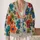 Colorful Folk Floral Blooms for Everyday Layering and Casual Style All-over Print Knitted Cardigan - 2