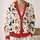 Santa Snowman Christmas Icons for Festive Holiday Parties and Cozy December Days for Women All-over Print Knitted Cardigan - 2