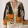 Witch Hat Black Cats and Jack-o'-Lanterns for Cozy Halloween Nights and Autumn Outings All-over Print Knitted Cardigan - 2