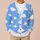 Soft White Cloud Motifs for Cozy Autumn Days and Relaxed Everyday Layering Style All-over Print Knitted Cardigan - 6