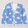 Soft White Cloud Motifs for Cozy Autumn Days and Relaxed Everyday Layering Style All-over Print Knitted Cardigan - 1