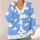 Soft White Cloud Motifs for Cozy Autumn Days and Relaxed Everyday Layering Style All-over Print Knitted Cardigan - 4
