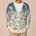 Blue and Ivory Daisy Meadow for Relaxed Fall Layering and Everyday Wear for Her All-over Print Knitted Cardigan - 6