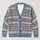 Pastel Fair Isle Geometric Stripes for Spring Outings and Everyday Layering All-over Print Knitted Cardigan - 1