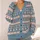 Pastel Fair Isle Geometric Stripes for Spring Outings and Everyday Layering All-over Print Knitted Cardigan - 4