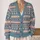 Pastel Fair Isle Geometric Stripes for Spring Outings and Everyday Layering All-over Print Knitted Cardigan - 2