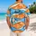Orange And Ivory Dolphin Waves For Sunny Tropical Getaways And Beach Holidays Hawaiian Shirt - 2