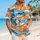 Orange And Ivory Dolphin Waves For Sunny Tropical Getaways And Beach Holidays Hawaiian Shirt - 6