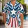 Patriotic Star And Stripe Motif For Summer Celebrations And Comic-Con Cosplay Fans Hawaiian Shirt - 1