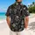 Monochrome Horror Mask Faces for Spooky Movie Nights and Halloween Weekend Lounging Hawaiian Shirt - 2