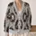 Gothic Cat Jester Cameos for Halloween Season and Everyday Dark Academia Style All-over Print Knitted Cardigan - 2