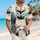 White Sci-Fi Trooper Helmet And Armor For Cosplay Fans On Tropical Island Getaways Hawaiian Shirt - 6