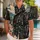 Masked Space Samurai Among Japanese Peonies for Island Getaways and Sci-Fi Fans Hawaiian Shirt - 1