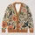 Orange Wildflower Birds for Autumn Nature Walks and Everyday Layering for Teens All-over Print Knitted Cardigan - 1