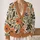 Orange Wildflower Birds for Autumn Nature Walks and Everyday Layering for Teens All-over Print Knitted Cardigan - 2