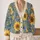 Watercolor Sunflower Meadow Blooms for Cozy Autumn Days and Casual Layering for Her All-over Print Knitted Cardigan - 2
