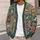 Fantasy Postage Stamps with Dragons and Castles for Cozy Autumn Layering Teens All-over Print Knitted Cardigan - 5