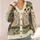 Sage Owl Pair and Botanical Vines for Cozy Woodland Days and Nature-Loving Women All-over Print Knitted Cardigan - 4
