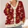 Santa And Gift Sack Holiday Motifs For Cozy Christmas Season Layering All-over Print Knitted Cardigan - 4