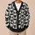 Halloween Black And White Grinning Cat Faces For Spooky Everyday Layering For Teens All-over Print Knitted Cardigan - 6