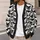 Halloween Black And White Grinning Cat Faces For Spooky Everyday Layering For Teens All-over Print Knitted Cardigan - 5