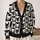 Halloween Black And White Grinning Cat Faces For Spooky Everyday Layering For Teens All-over Print Knitted Cardigan - 2