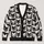 Halloween Black And White Grinning Cat Faces For Spooky Everyday Layering For Teens All-over Print Knitted Cardigan - 1
