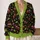 Creepy Toothy Cherries for Halloween Fall Layering and Spooky Everyday Style All-over Print Knitted Cardigan - 2