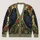 Gothic Raven Stained Glass Florals for Halloween and Autumn Layering All-over Print Knitted Cardigan - 1
