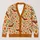 Autumn Bat and Flower Motifs for Cozy Seasonal Everyday Layering All-over Print Knitted Cardigan - 1