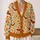 Autumn Bat and Flower Motifs for Cozy Seasonal Everyday Layering All-over Print Knitted Cardigan - 2