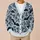 Gothic Bat and Blackberry Botanicals for Autumn Layering and Everyday Dark Academia All-over Print Knitted Cardigan - 6