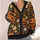 Halloween Jack-O'-Lantern Daisy Flowers for Cozy Autumn Outings and Teen Seasonal Style All-over Print Knitted Cardigan - 4
