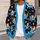 Cute Blue Dinosaur Carrying Orange Cat With Donuts for Halloween Casual Layering Teens All-over Print Knitted Cardigan - 5