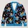 Cute Blue Dinosaur Carrying Orange Cat With Donuts for Halloween Casual Layering Teens All-over Print Knitted Cardigan - 1
