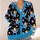 Cute Blue Dinosaur Carrying Orange Cat With Donuts for Halloween Casual Layering Teens All-over Print Knitted Cardigan - 4