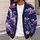 Pixel Astronaut Beneath Violet Clouds for Dreamy Everyday Cosmic Style for Teens All-over Print Knitted Cardigan - 5