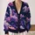 Pixel Astronaut Beneath Violet Clouds for Dreamy Everyday Cosmic Style for Teens All-over Print Knitted Cardigan - 2