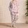 Coastal Shell Starfish Bow Motifs for Summer Vacations and Beach Holidays for Women Satin Pajamas Set - 4