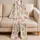 Tulip Blossom Sleep Set For Cozy Year-Round Lounging And Relaxed Nights In Ivory Satin Pajamas Set - 5