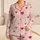 Blush Pink Candy Stripes With Cherry Hearts for Cozy Spring Bedtime Relaxation Wear Satin Pajamas Set - 1