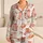 Pink Cowboy Boots And Bows Western Loungewear Look For Women, Warm White Cozy Base Satin Pajamas Set - 1