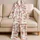 Pink Cowboy Boots And Bows Western Loungewear Look For Women, Warm White Cozy Base Satin Pajamas Set - 5