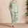 Mint Daisy Meadow Florals For Cozy Spring Evenings, Garden Gift For Women And Moms Satin Pajamas Set - 4